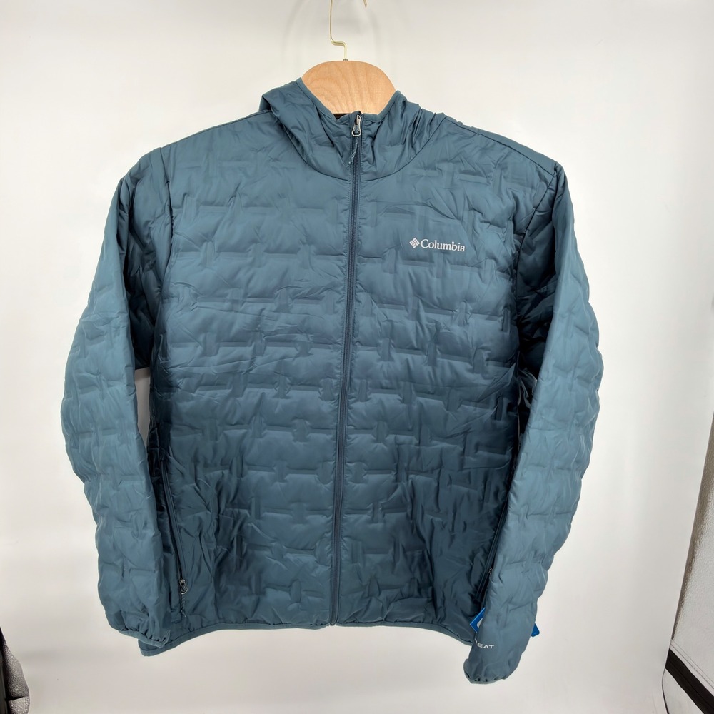 Columbia Mens Delta Ridge II Down Hooded Jacket NWT XXL Omni-Heat 650 Fill Blue